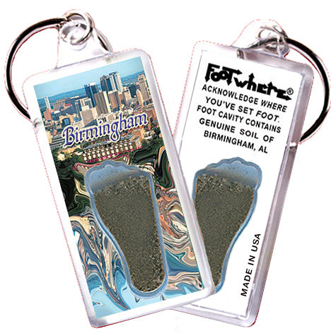 Birmingham FootWhere® Souvenir Keychains. 72 pieces/6 assorted styles.