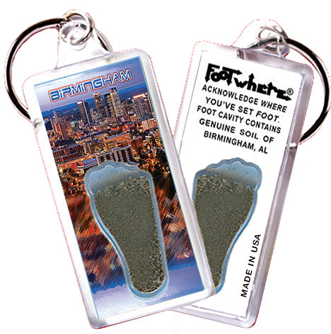 Birmingham FootWhere® Souvenir Keychains. 72 pieces/6 assorted styles.