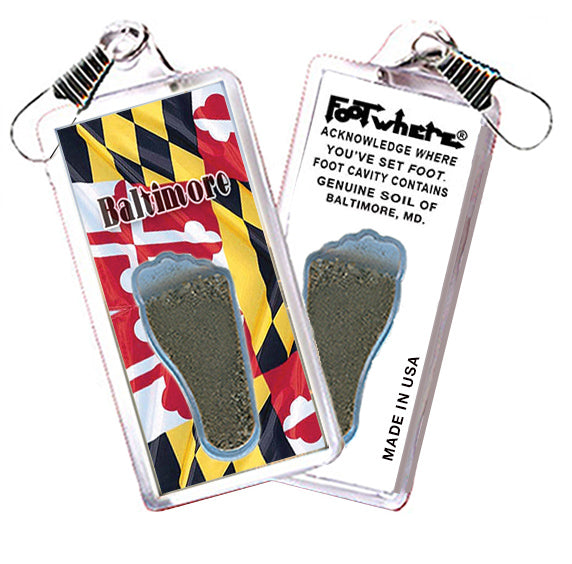 Baltimore FootWhere® Souvenir Zipper-Pull. 72 pieces/6 assorted styles.