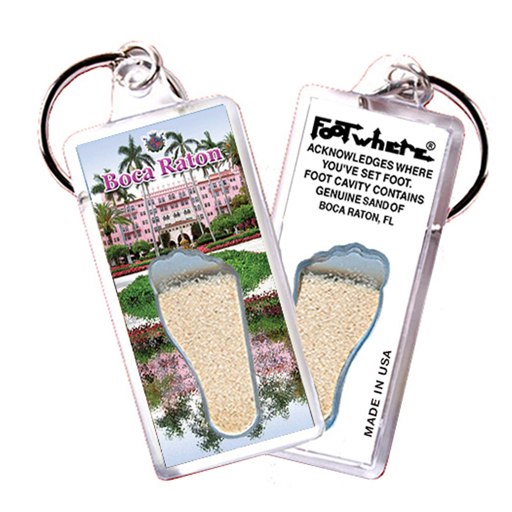 Boca Raton FootWhere® Souvenir Keychain. 72 pieces/ 6 assorted styles.
