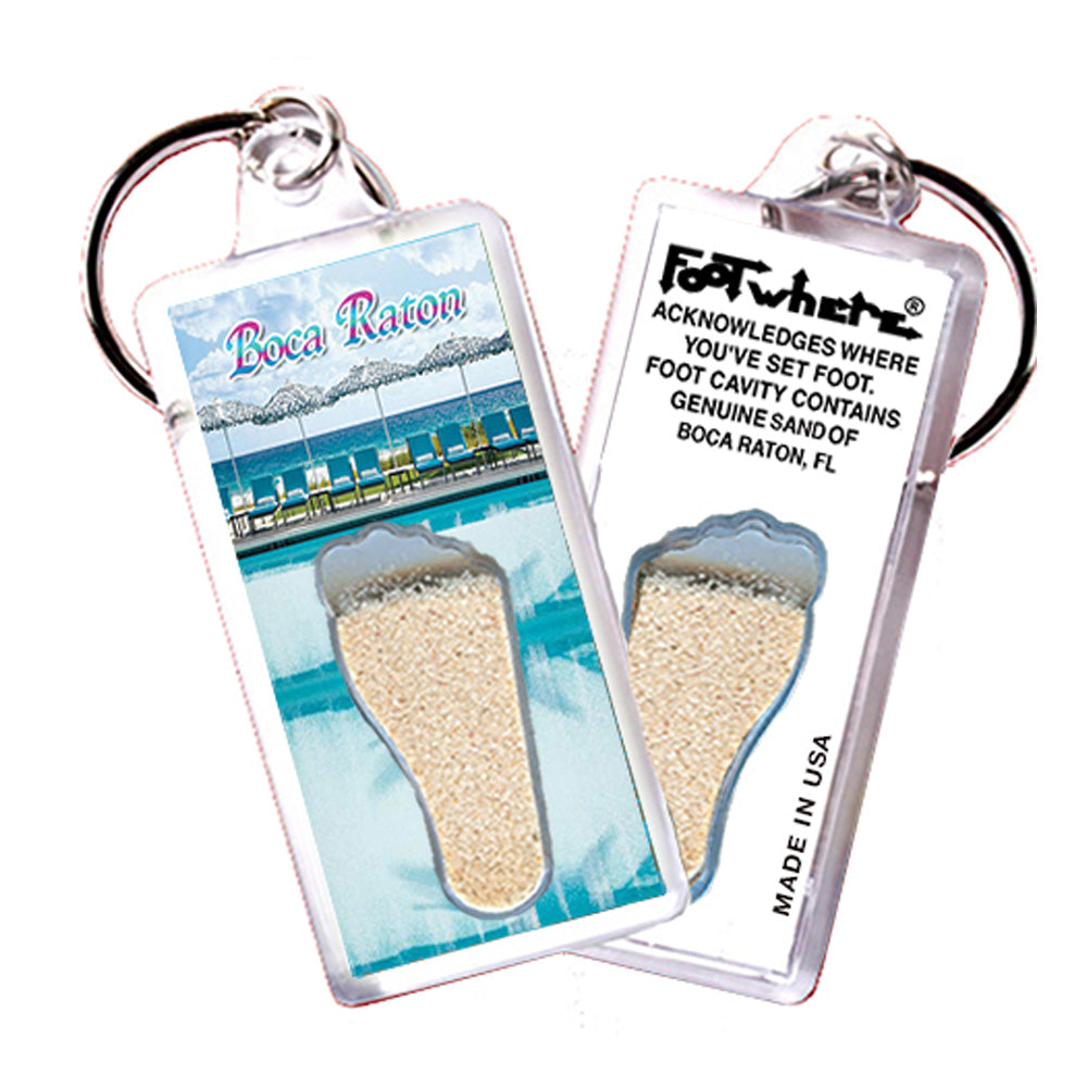 Boca Raton FootWhere® Souvenir Keychain. 72 pieces/ 6 assorted styles.