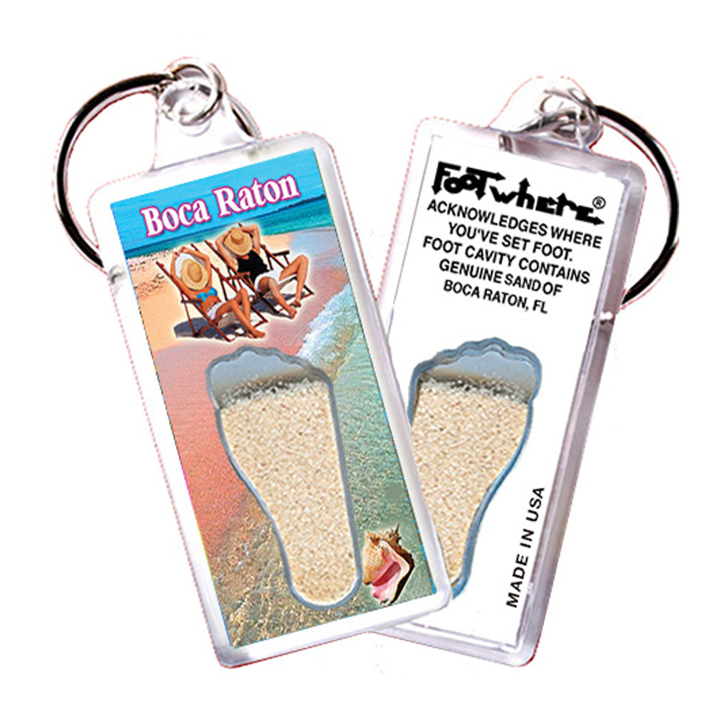 Boca Raton FootWhere® Souvenir Keychain. 72 pieces/ 6 assorted styles.