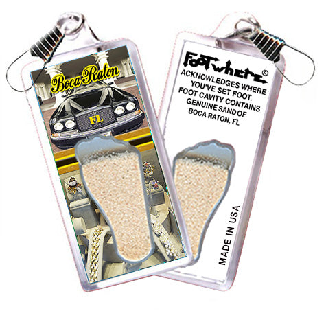 Boca Raton FootWhere® Souvenir Zipper-Pull. 72 pieces/ 6 assorted styles.