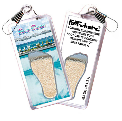 Boca Raton FootWhere® Souvenir Zipper-Pull. 72 pieces/ 6 assorted styles.