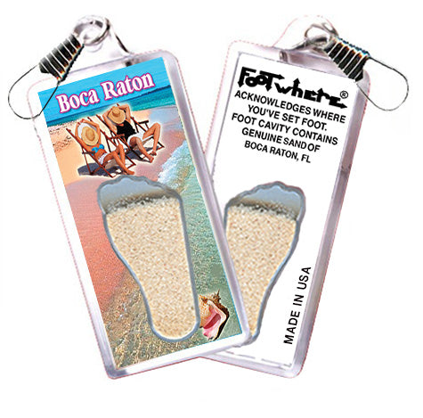 Boca Raton FootWhere® Souvenir Zipper-Pull. 72 pieces/ 6 assorted styles.