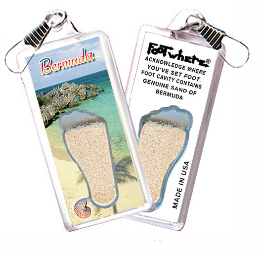 Bermuda FootWhere Souvenir Zipper-Pulls. 72 pieces/6 assorted styles.