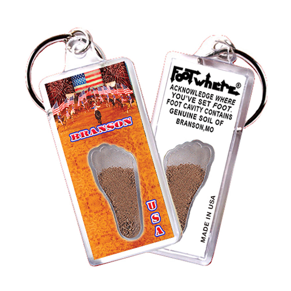Branson FootWhere® Souvenir Keychains. 72 pieces/6 assorted styles.