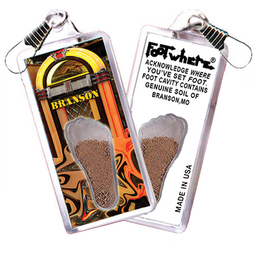 Branson FootWhere® Souvenir Zipper-Pull. 72 pieces/6 assorted styles.