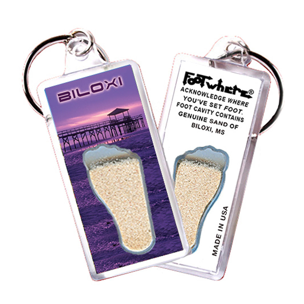 Biloxi FootWhere® Souvenir Keychains. 72 pieces/6 assorted styles.