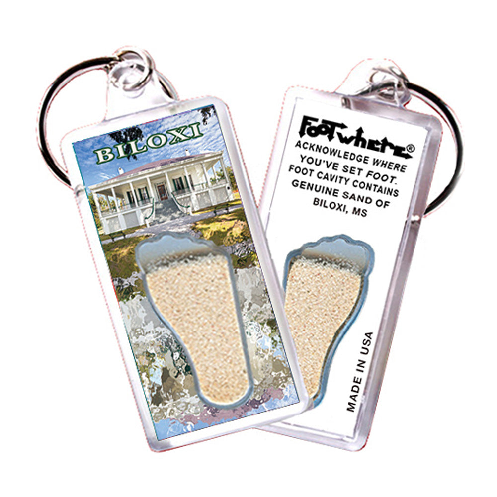 Biloxi FootWhere® Souvenir Keychains. 72 pieces/6 assorted styles.
