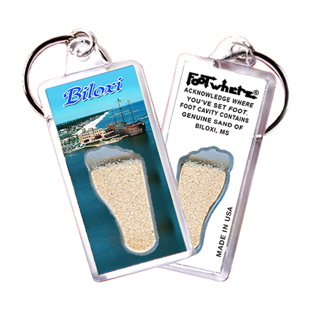 Biloxi FootWhere® Souvenir Keychains. 72 pieces/6 assorted styles.
