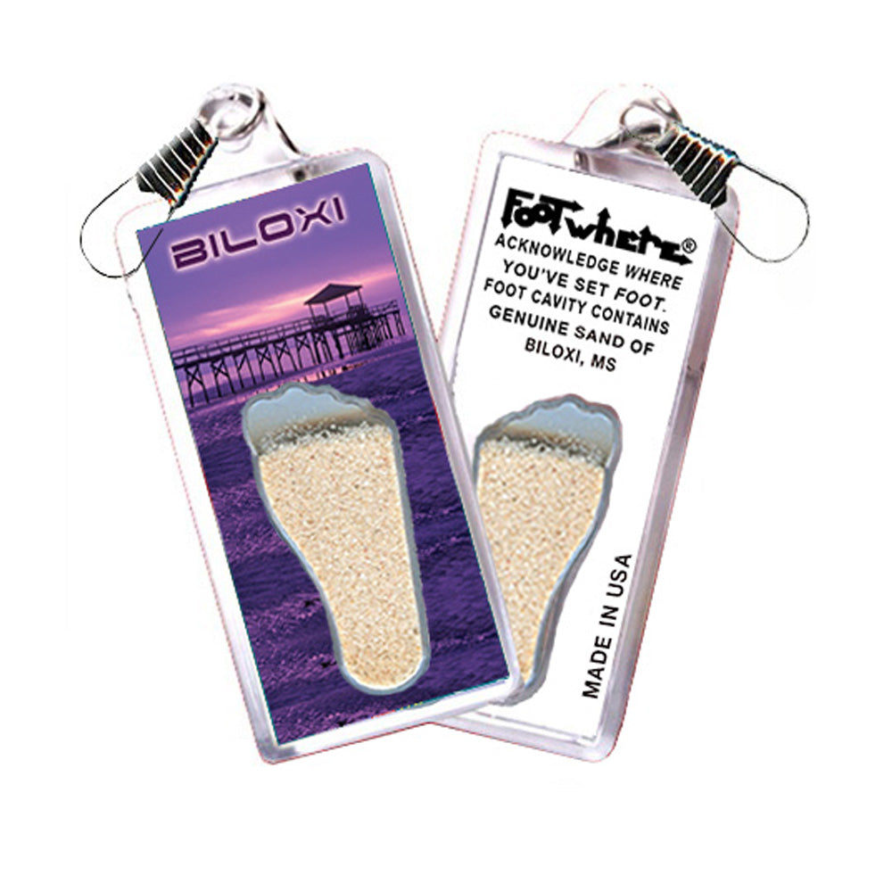 Biloxi FootWhere® Souvenir Zipper-Pulls. 72 pieces/6 assorted styles.