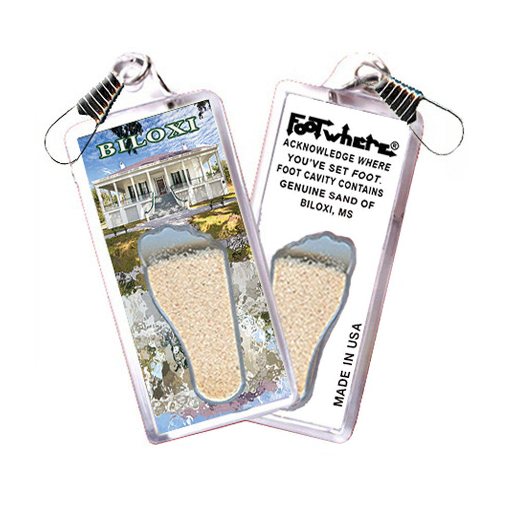 Biloxi FootWhere® Souvenir Zipper-Pulls. 72 pieces/6 assorted styles.