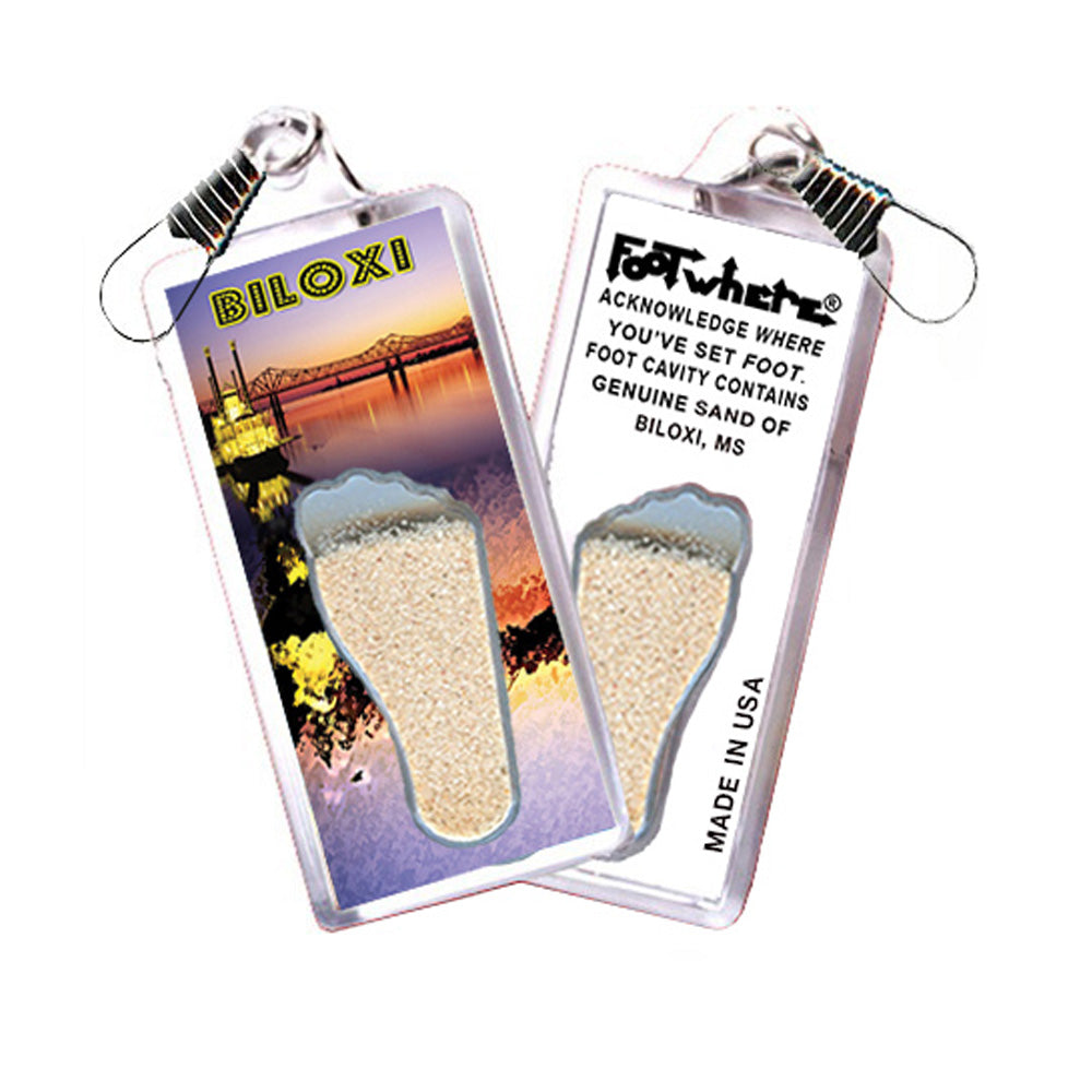 Biloxi FootWhere® Souvenir Zipper-Pulls. 72 pieces/6 assorted styles.