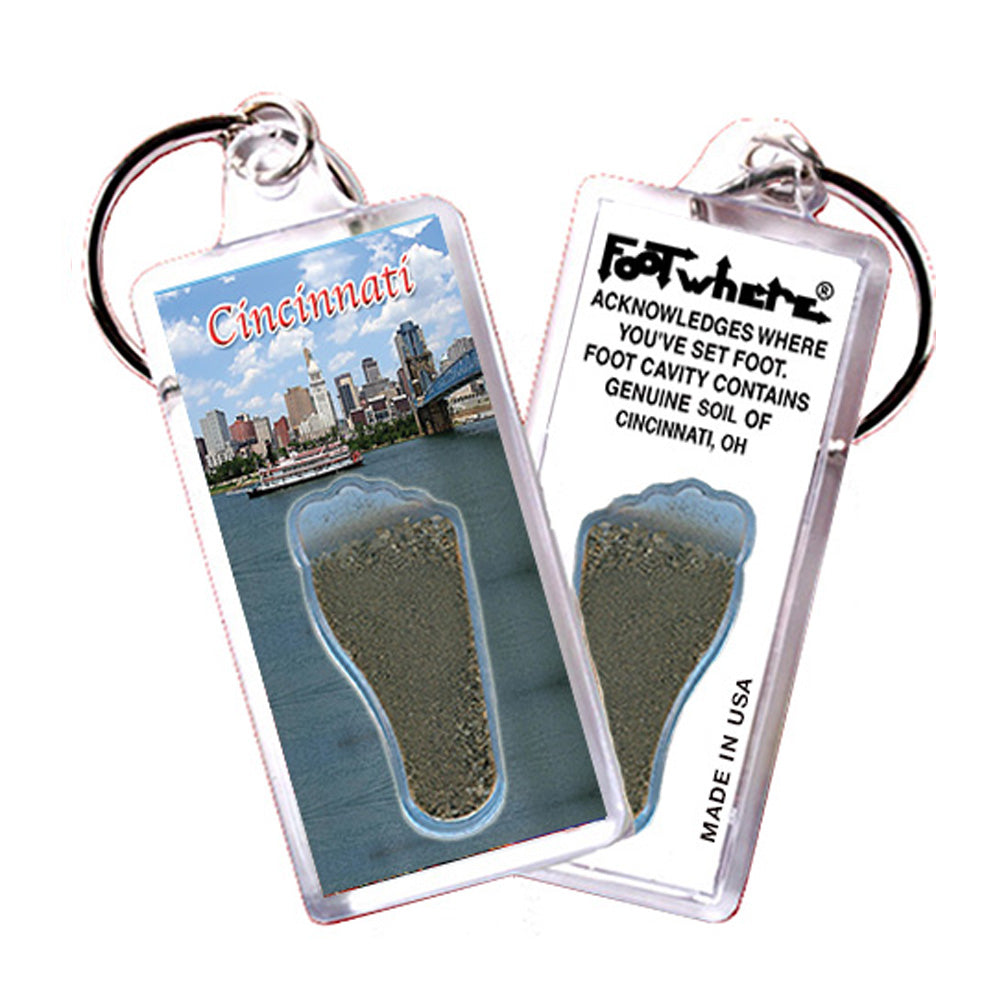 Cincinnati FootWhere® Souvenir Keychain. 72 pieces/ 6 assorted styles.
