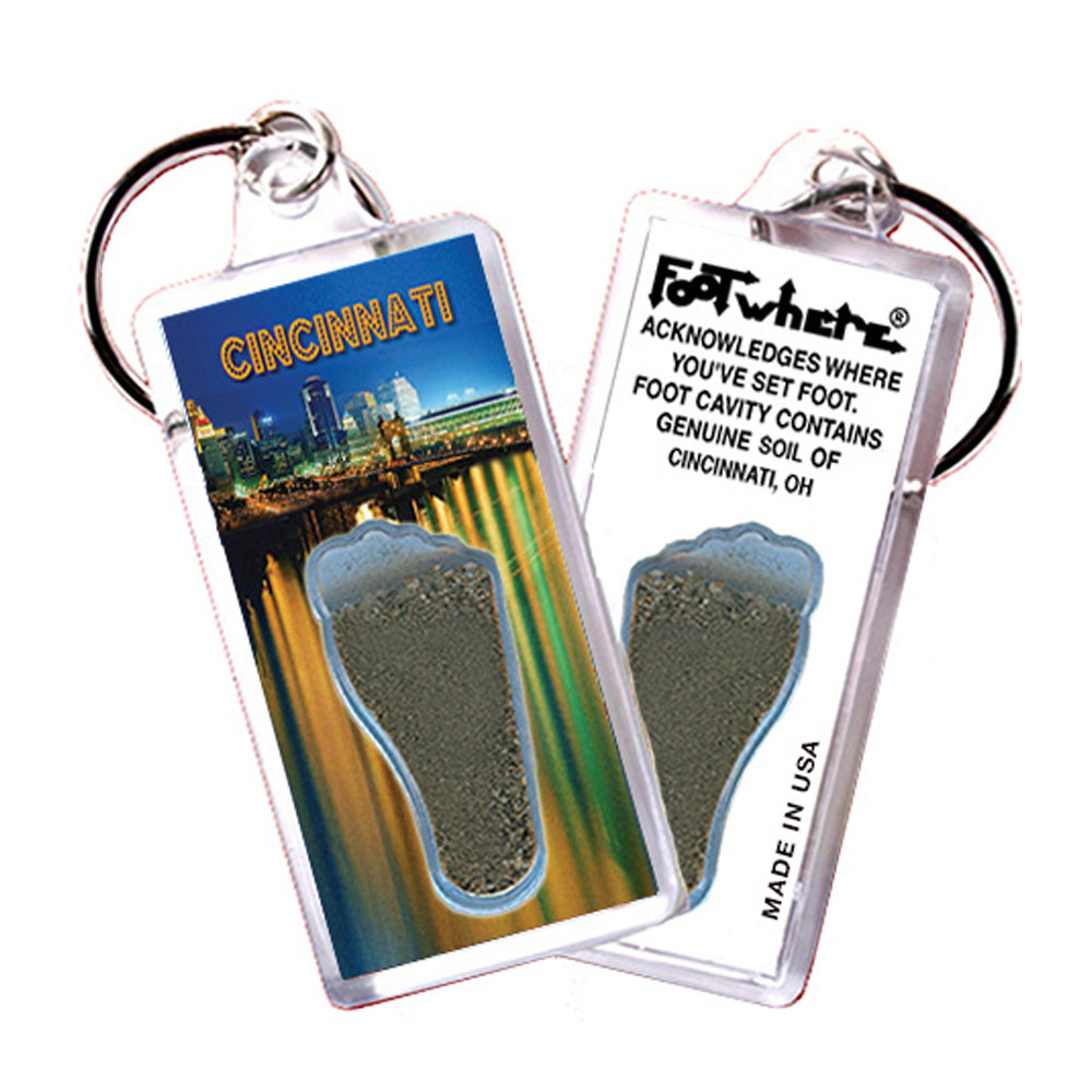 Cincinnati FootWhere® Souvenir Keychain. 72 pieces/ 6 assorted styles.