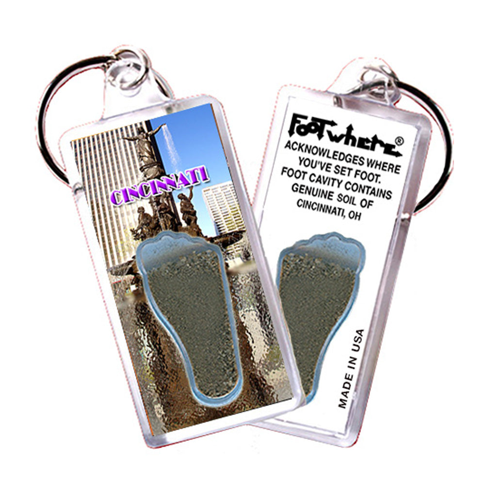 Cincinnati FootWhere® Souvenir Keychain. 72 pieces/ 6 assorted styles.