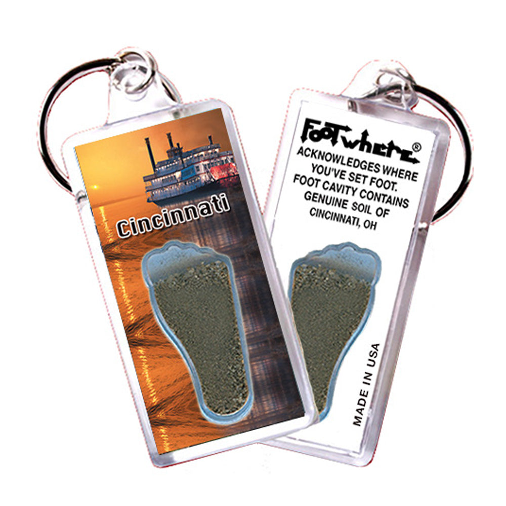 Cincinnati FootWhere® Souvenir Keychain. 72 pieces/ 6 assorted styles.