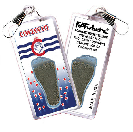 Cincinnati FootWhere® Souvenir Zipper-Pull. 72 pieces/ 6 assorted styles.