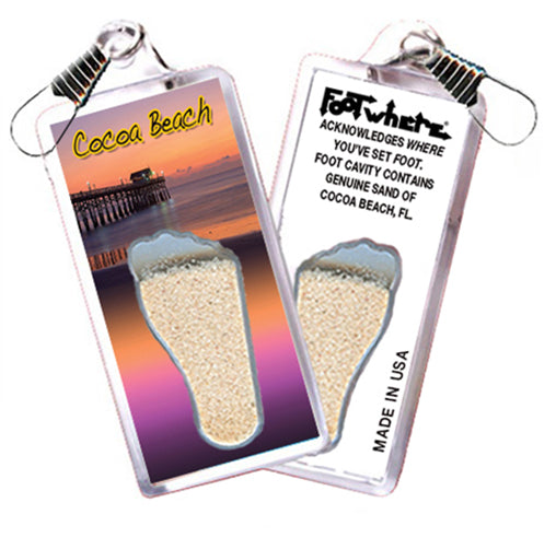 Cocoa Beach FootWhere® Souvenir Zipper-Pull. 72 pieces/ 6 assorted styles.