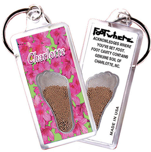 Charlotte FootWhere® Souvenir Keychain. 72 pieces/ 6 assorted styles.