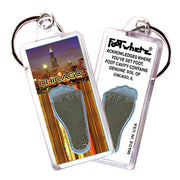 Chicago FootWhere® Souvenir Keychains. 6 Piece Set. Made in USA