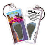 Chicago FootWhere® Souvenir Keychains. 6 Piece Set. Made in USA