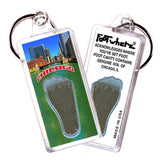 Chicago FootWhere® Souvenir Keychains. 6 Piece Set. Made in USA