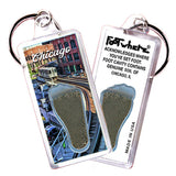 Chicago FootWhere® Souvenir Keychains. 6 Piece Set. Made in USA