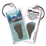 Chicago FootWhere® Souvenir Keychains. 6 Piece Set. Made in USA