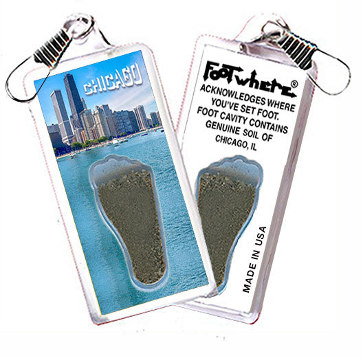 Chicago FootWhere® Souvenir Zipper-Pull. 72 pieces/ 6 assorted styles.