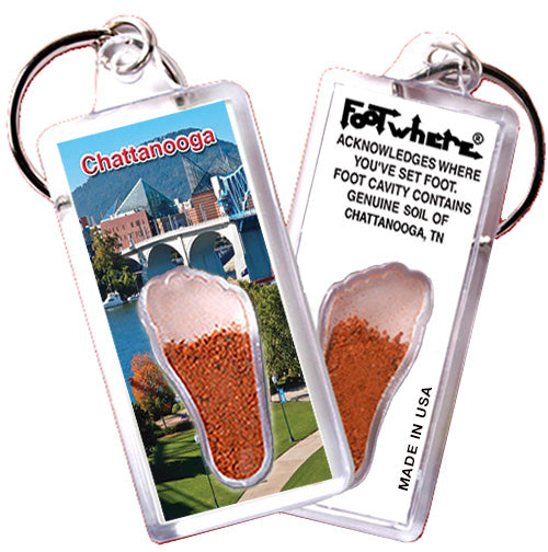 Chattanooga FootWhere® Souvenir Keychains. 72 Pieces, 6 Assorted Styles. Made in USA