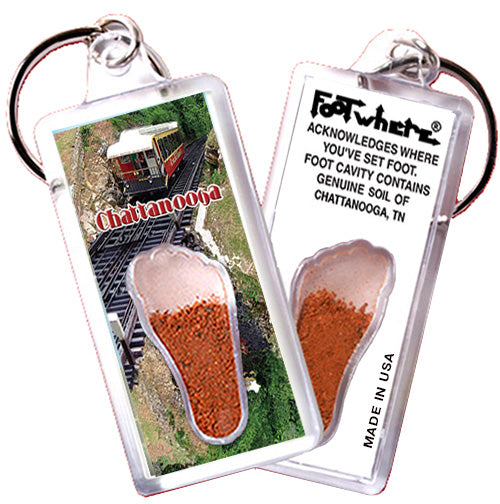 Chattanooga FootWhere® Souvenir Keychains. 72 Pieces, 6 Assorted Styles. Made in USA