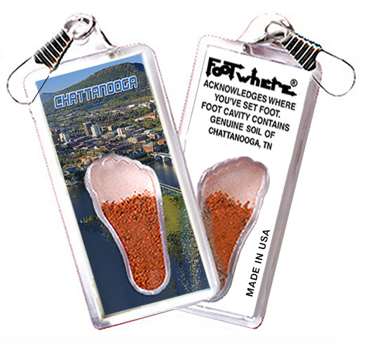 Chattanooga FootWhere Souvenir Zipper-Pull. 6 Piece Set. Made in USA