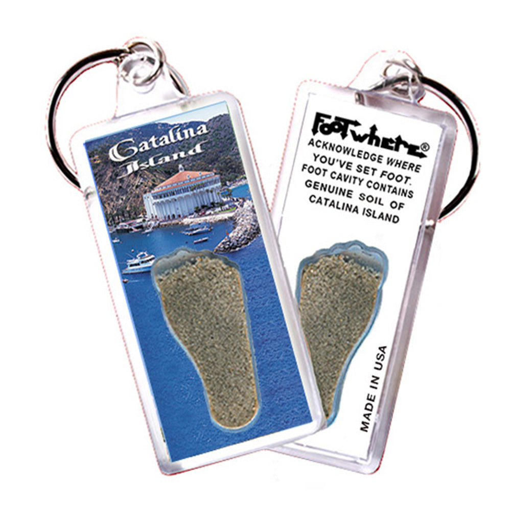 Catalina Island FootWhere® Souvenir Keychain. 72 pieces/ 6 assorted styles.