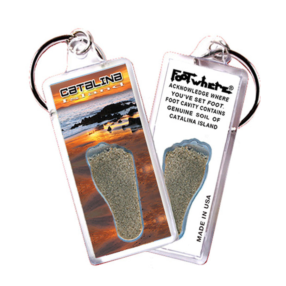 Catalina Island FootWhere® Souvenir Keychain. 72 pieces/ 6 assorted styles.
