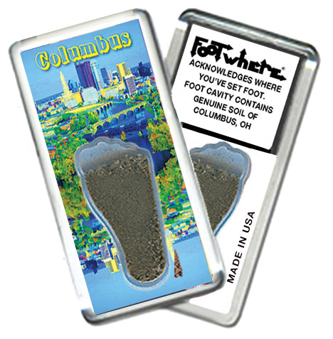 Columbus FootWhere® Souvenir Magnet. 72 pieces/ 6 assorted styles.