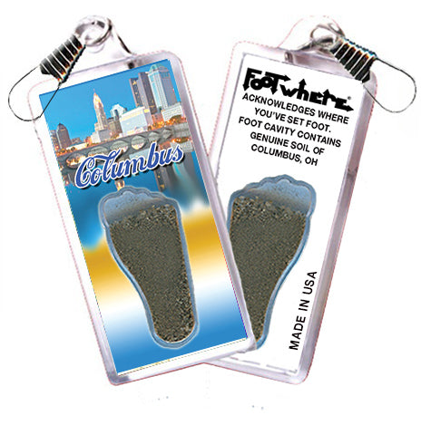 Columbus FootWhere® Souvenir Zipper-Pull. 72 pieces/ 6 assorted styles.