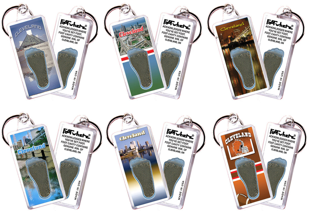 Cleveland FootWhere® Souvenir Keychain. 72 pieces/ 6 assorted styles.