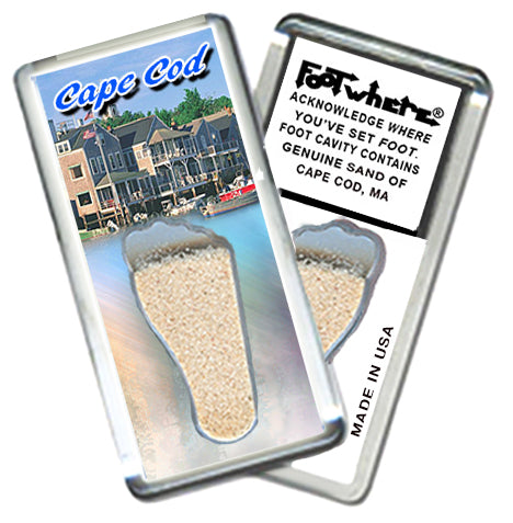 Cape Cod FootWhere® Souvenir Magnet. 72 pieces/ 6 assorted styles.