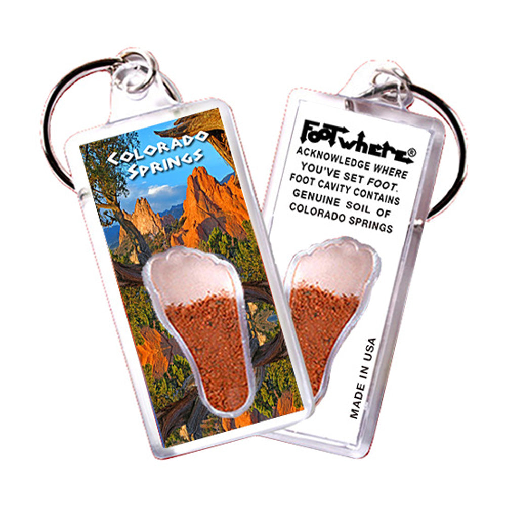 Colorado Springs FootWhere® Souvenir Keychains. 72 Pieces/6 Assorted Styles. Made in USA