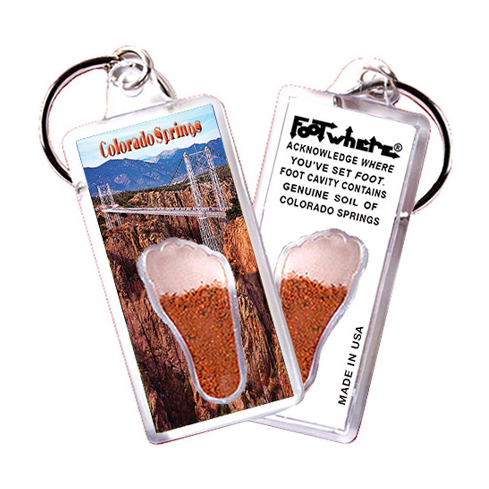 Colorado Springs FootWhere® Souvenir Keychains. 72 Pieces/6 Assorted Styles. Made in USA