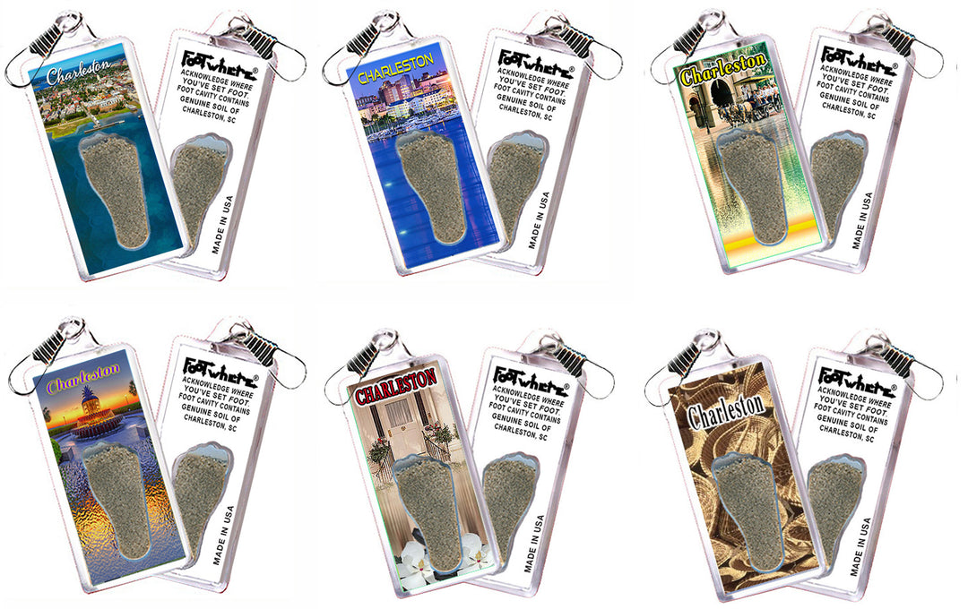 Charleston FootWhere® Souvenir Lanyard. 72 Pieces/6 Assorted Styles. Made in USA