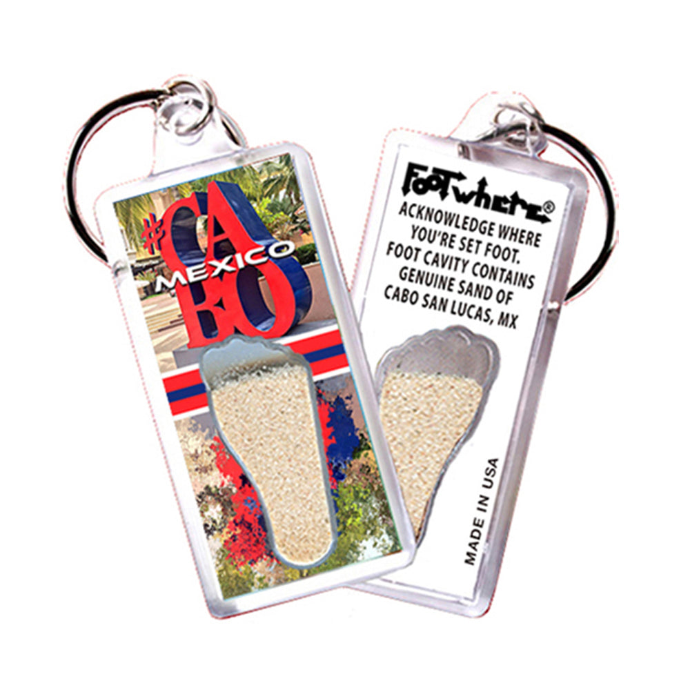 Cabo San Lucas FootWhere Souvenir Keychains. 6 assorted styles.