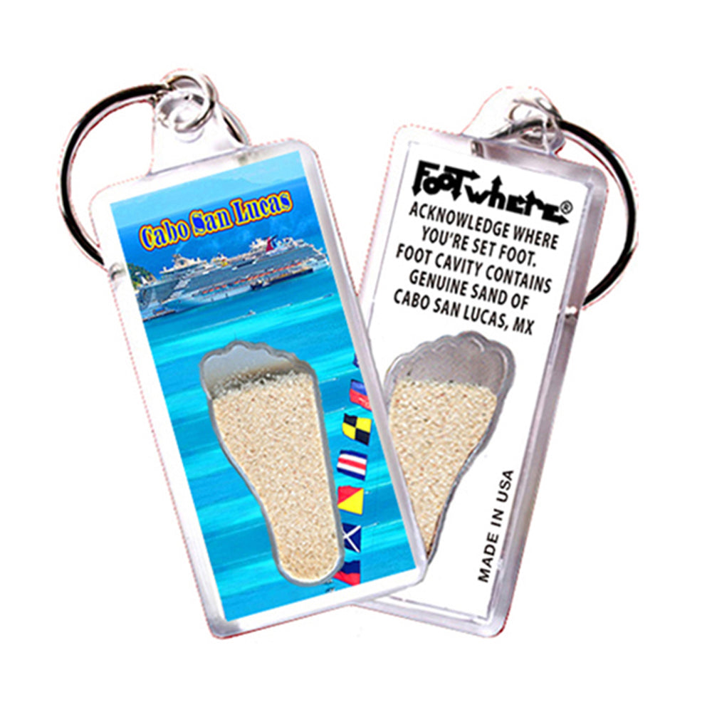 Cabo San Lucas FootWhere Souvenir Keychains. 6 assorted styles.