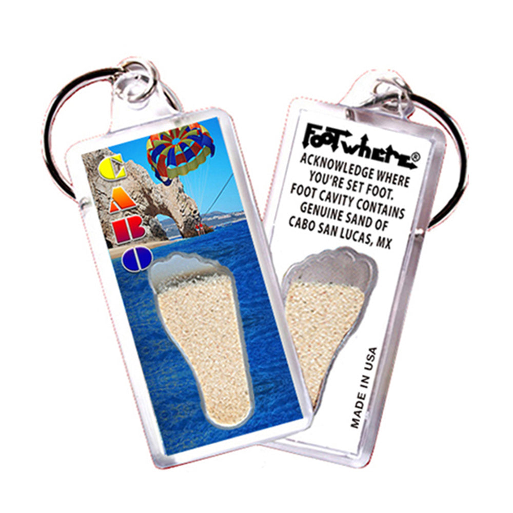 Cabo San Lucas FootWhere Souvenir Keychains. 6 assorted styles.
