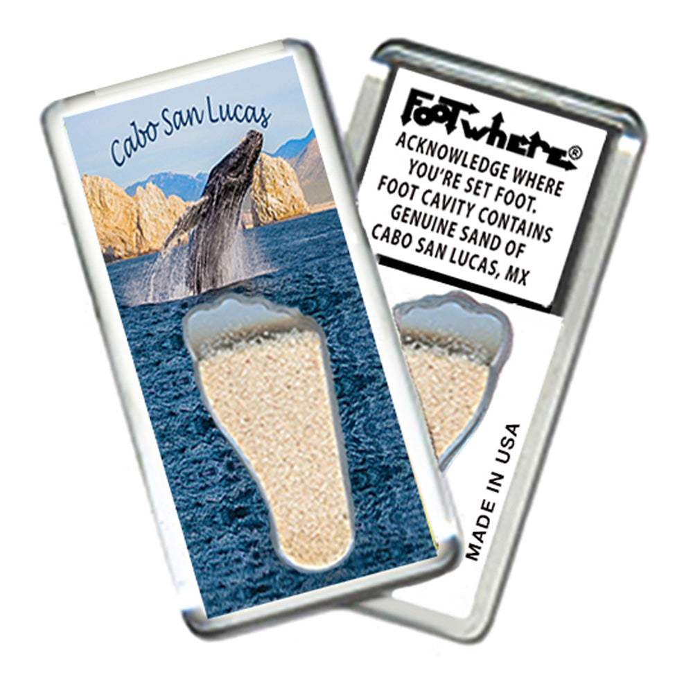 Cabo San Lucas FootWhere Souvenir Fridge Magnets. 6 Piece Set. Made in USA