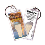 Cape Town, S.A. FootWhere® Souvenir Keychains. 6 Piece Set. Made in USA