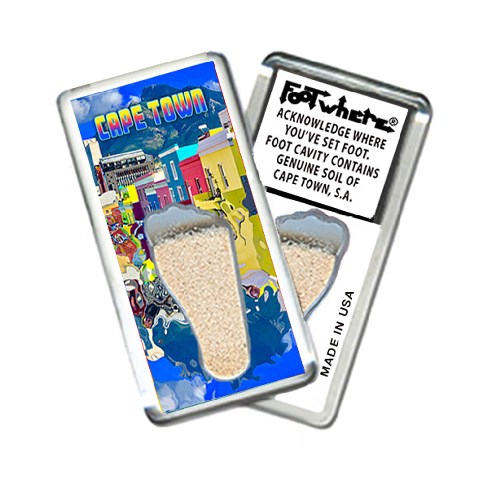 Cape Town, S.A. FootWhere® Souvenir Fridge Magnet. Made in USA