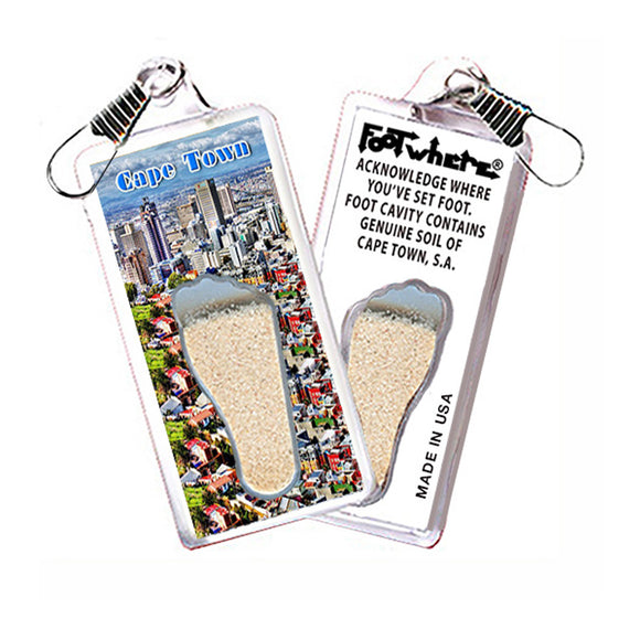 Cape Town, S.A. FootWhere® Souvenir Zipper-Pull Made in USA
